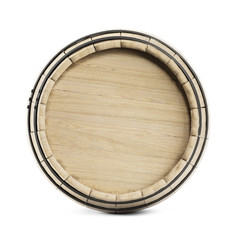 Wooden barrel isolated on white background.  