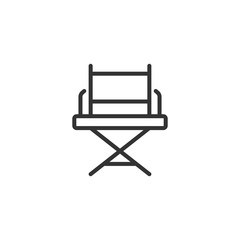 Director chair icon in flat style. Producer seat vector illustration on white isolated background. Movie business concept.
