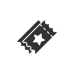 Cinema ticket icon in flat style. Admit one coupon entrance vector illustration on white isolated background. Ticket business concept.