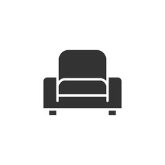 Cinema chair icon in flat style. Armchair vector illustration on white isolated background. Theater seat business concept.