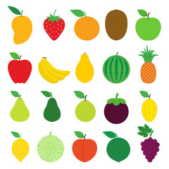 Fototapeta na wymiar Collection of Fruits Vector Design Illustration