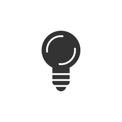 Light bulb icon in flat style. Lightbulb vector illustration on white isolated background. Lamp idea business concept.