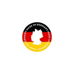 Design logo made in Germany. German map German flag