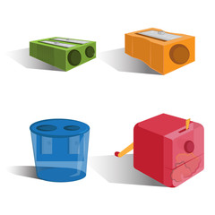 Cartoon color vector sharpener set