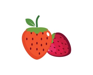 strawberry icon logo vector illustration