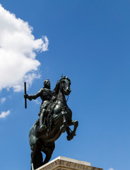 the sculpture in the square,madrid,spain
