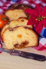 Christmas cake with nuts and orange