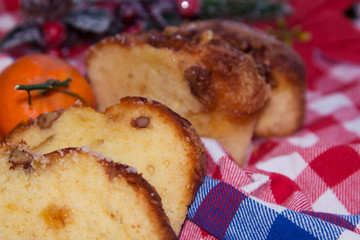 Christmas cake with nuts and orange