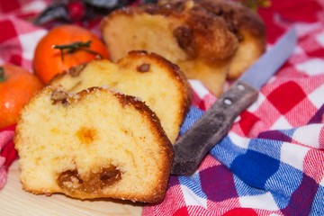 Christmas cake with nuts and orange