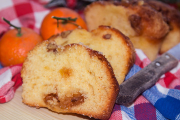 Christmas cake with nuts and orange