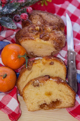 Christmas cake with nuts and orange
