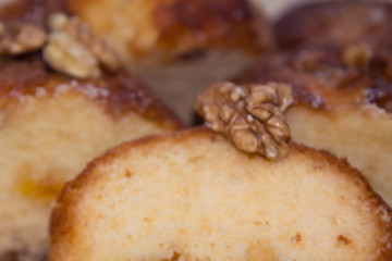 Christmas dessert with nuts and orange