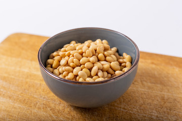 bowl with yellow soy beans