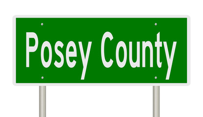 Rendering of a gren 3d highway sign for Powey County