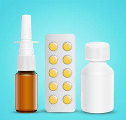 Set of medicines for the treatment of various symptoms.