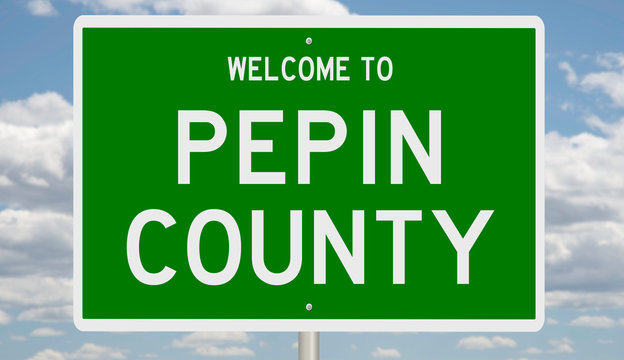 Rendering of a gren 3d highway sign for Pepin County