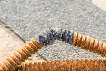unprofessional and very risky high voltage an electricity supply joints   