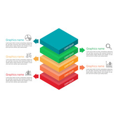 Vector squares isometric infographic template can be used for workflow layout, diagram, number options, web design. Infographic business concept with 5 options, parts, steps or processes.