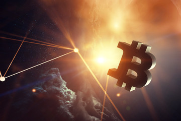 Crypto currency world. 3d rendering