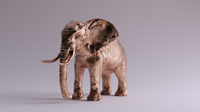 Large Bronze Elephant 3 Quarter Left View 3d illustration 3d render