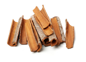 Cinnamon on a white background