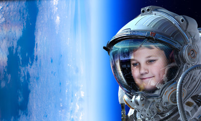 Exploring outer space. Mixed media