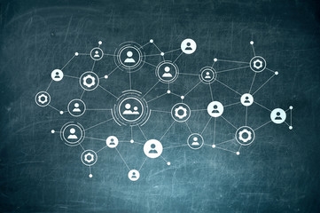 Social connection concept . Mixed media