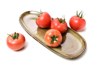 fresh tomato isolated on white background