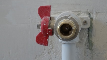 old fire valve on the wall