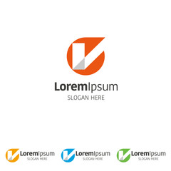 Letter V or check mark logo design template