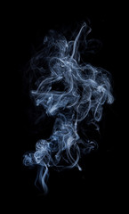 Photo of real white smoke on black background