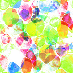 Fototapeta premium Seamless pattern of stones, pebbles. The effect of the insole, water. Color watercolor illustration.