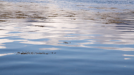 Reflections on a lake in the north of Scotland near Shieldaig