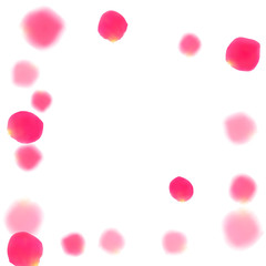 Rose gold petals flying cosmetics vector background.