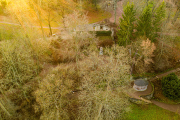 Luftbildaufnahme Weimar mit Park an der Ilm und Stadtschloss