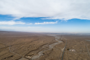 aerial view of the dry land in Gansu, China
