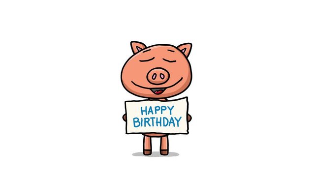 Schwein Cartoon Animation - Happy Birthday