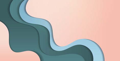 paper cut composition 3d abstract background with colorful waves carving art concept wavy layout for flyer presentation or poster horizontal vector illustration