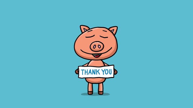 Schwein Cartoon Animation &ndash; Danke