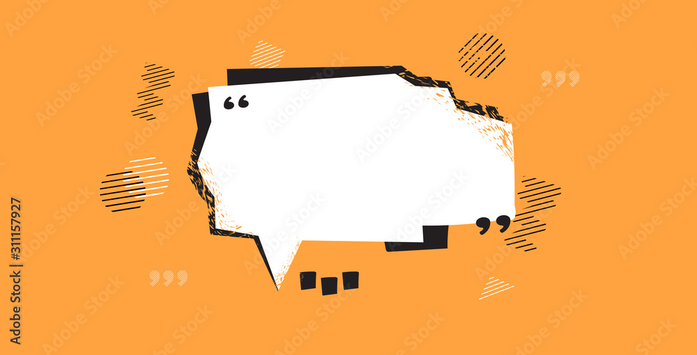 Poster retro empty speech textbox or think banner communication quote template concept sticker design for t