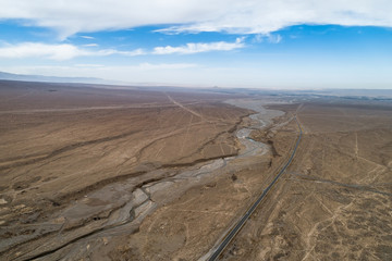 aerial view of the dry land in Gansu, China