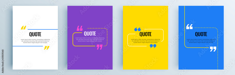 Fototapete quote frames blank templates set. text in brackets, citation empty speech bubbles, quote bubbles. te