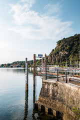 Fototapeta premium Feriolo village on Lake Maggiore on a sunny day