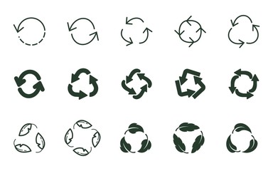 Reuse zero waste icon. Recycle ecology design sign. Eco system flat isolated element. Different arrows for eco friendly materials and environmental protection concept.