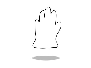 Glove icon vector, hand drawing. Illustration of accessory, contour of symbol black