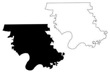 Clarksville City, Tennessee (United States cities, United States of America, usa city) map vector illustration, scribble sketch City of Clarksville map