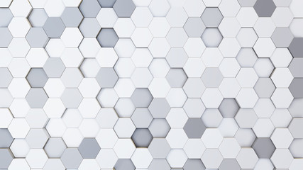 Abstract 3D illustration of colorful hexagons background