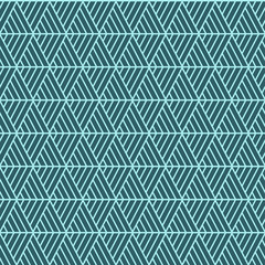 Vector ethnic blue boho seamless pattern in maori style. Geometric border with decorative ethnic elements.  - obrazy, fototapety, plakaty