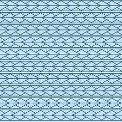 Vector ethnic blue boho seamless pattern in maori style. Geometric border with decorative ethnic elements. Colors horizontal pattern.