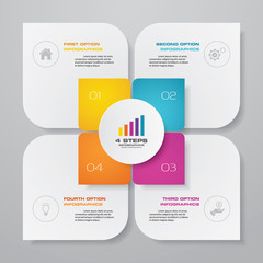 4 steps simple&editable process chart infographics element. EPS 10.	